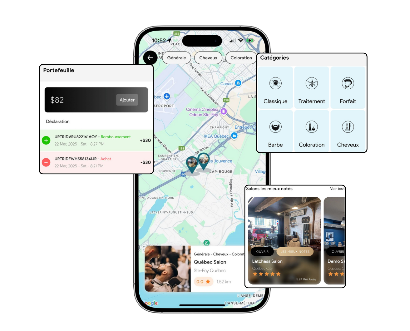 Gestion salon barbier avec Latchass