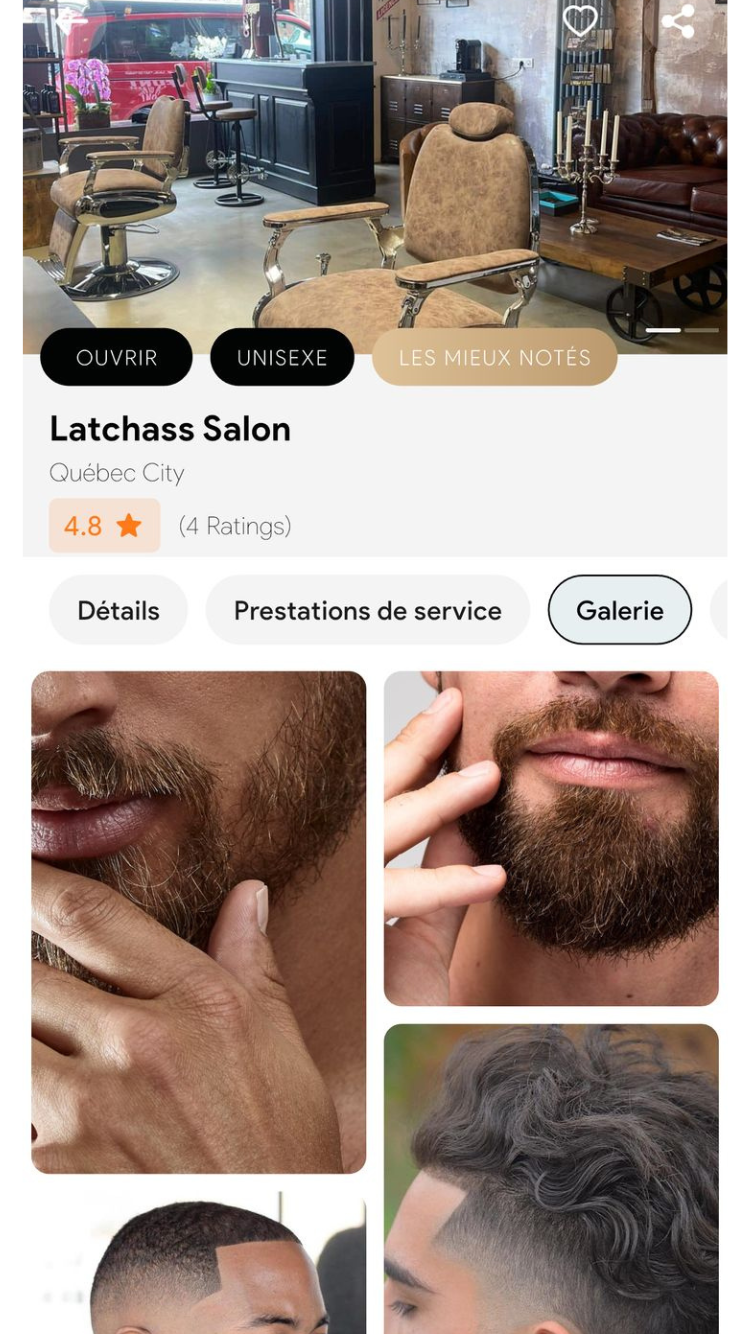 Capture écran Latchass - Profil barbier